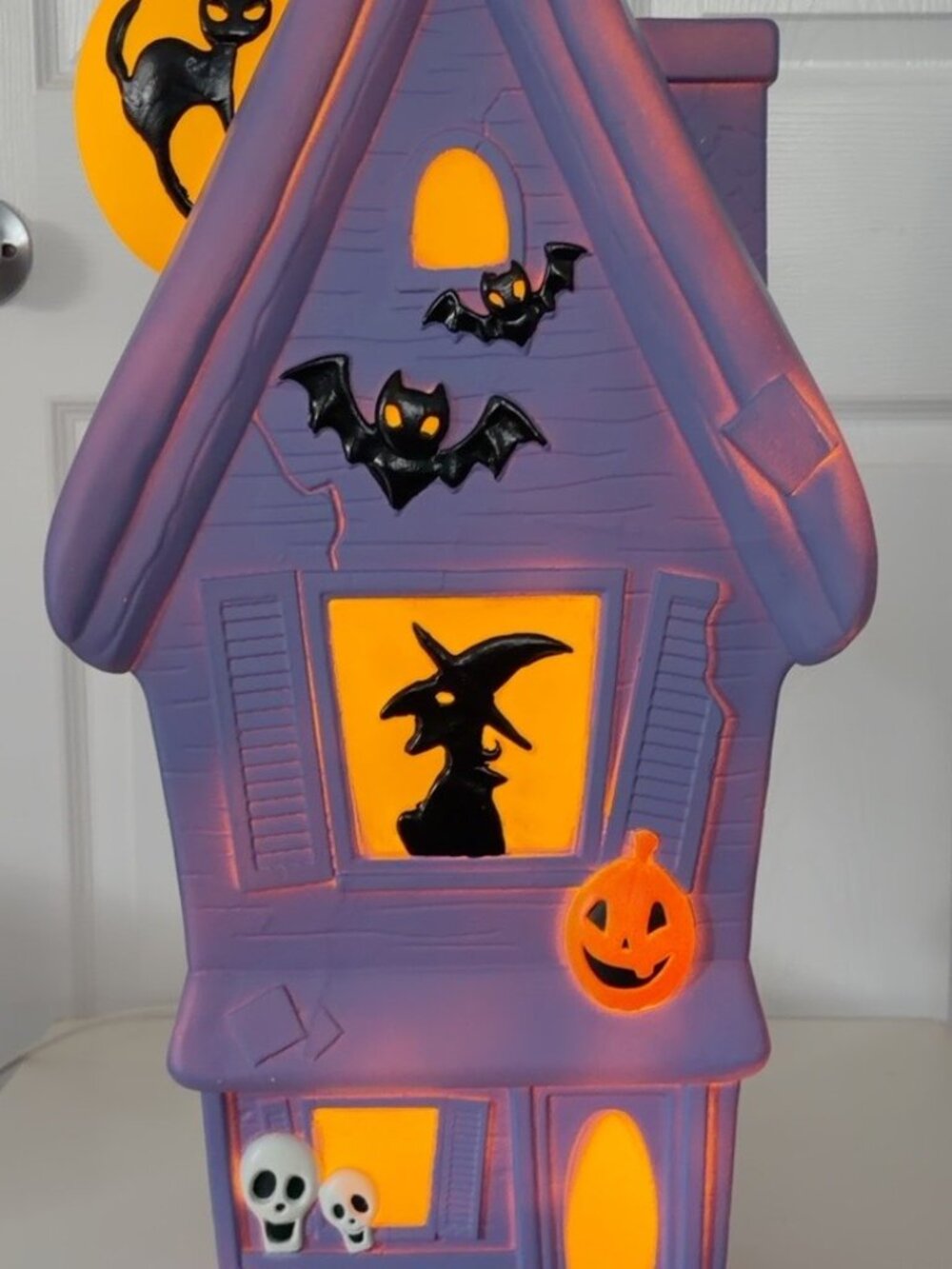 24' Purple Haunted House Halloween Blow Mold – Lighted